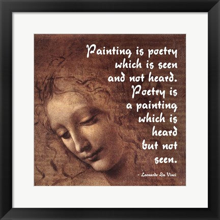 Painting is Poetry -Da Vinci Quote 2 by Quote Master