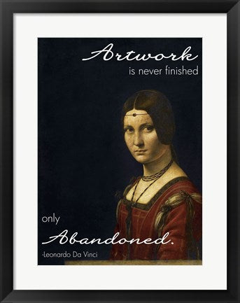 Artwork is Never Finished -Da Vinci Quote by Quote Master