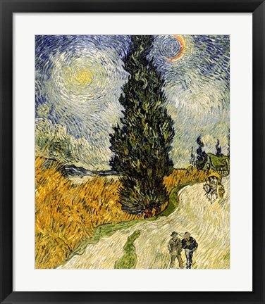 Road with Cypresses, 1890 by Vincent Van Gogh
