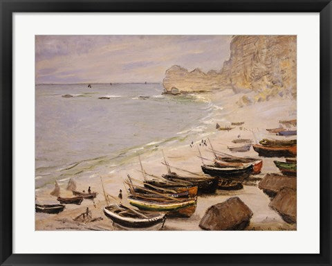 Boats on the Beach at Etretat, 1883 by Claude Monet