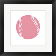 Baby Pink Softball on White by Sports Mania