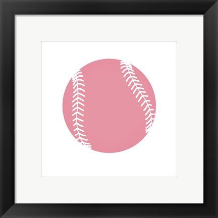 Baby Pink Softball on White by Sports Mania