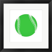 Green Softball on White by Sports Mania