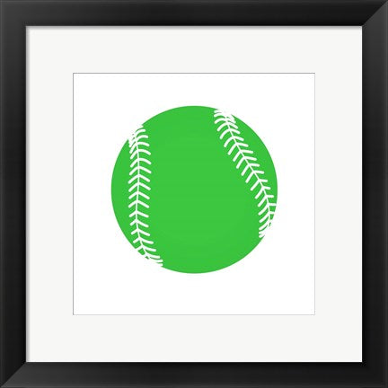 Green Softball on White by Sports Mania