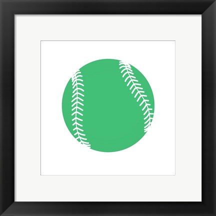 Pastel Green Softball on White by Sports Mania