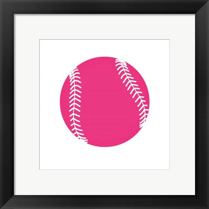 Pink Softball on White by Sports Mania