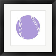 Purple Softball on White by Sports Mania