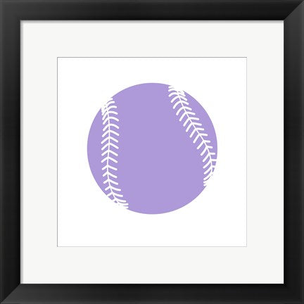 Purple Softball on White by Sports Mania