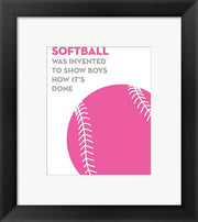 Softball Quote - Pink on White by Sports Mania