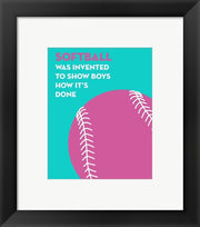 Softball Quote - Pink on Teal by Sports Mania