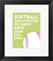 Softball Quote - White on Lime by Sports Mania