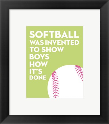 Softball Quote - White on Lime by Sports Mania