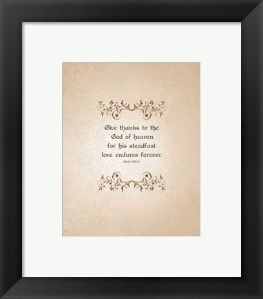 Psalm 136:26, Give Thanks (Beige) by Inspire Me