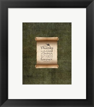 Psalm 136:26, Give Thanks (Scroll on Olive Border) by Inspire Me