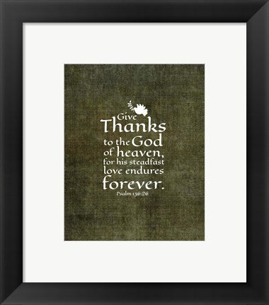 Psalm 136:26, Give Thanks (Olive Border) by Inspire Me