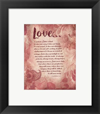 Corinthians 13:4-8 Love is Patient - Pink Floral by Inspire Me