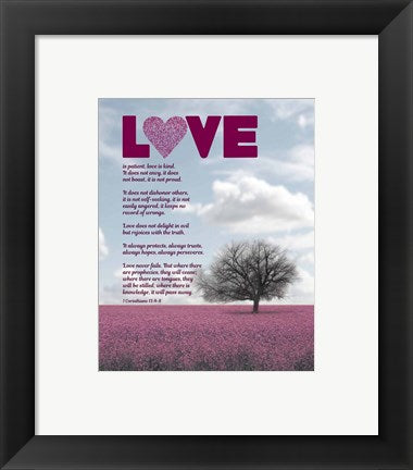 Corinthians 13:4-8 Love is Patient - Pink Field by Inspire Me