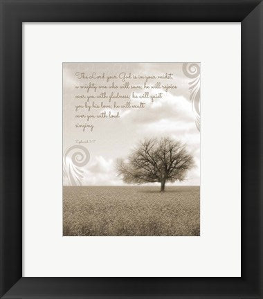 Zephaniah 3:17 The Lord Your God (Grey Landscape) by Inspire Me