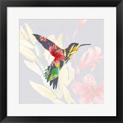 Grey Floral Hummingbird by Color Me Happy
