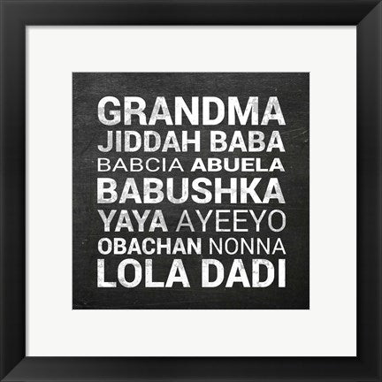 Grandma Various languages - Chalkboard by Color Me Happy