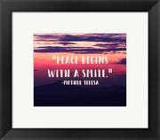 Peace Begins With a Smile - Mother Teresa Quote by Quote Master
