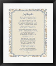 Desiderata Floral Frame Beige by Quote Master