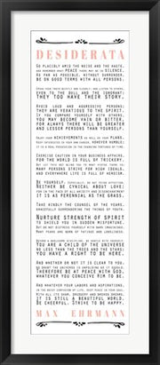 Desiderata Bus Roll Black and Peach Text by Quote Master
