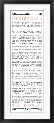 Desiderata Bus Roll Black and Peach Text by Quote Master