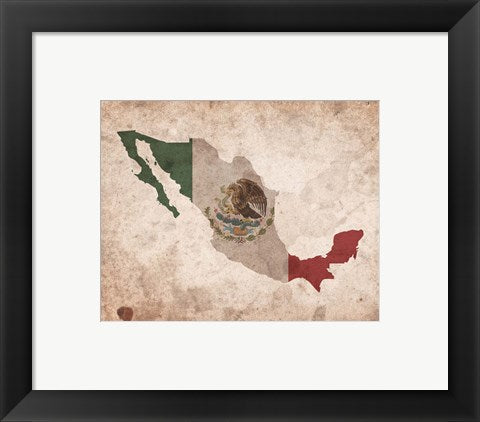Map with Flag Overlay Mexico by Color Me Happy
