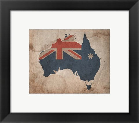 Map with Flag Overlay Australia by Color Me Happy