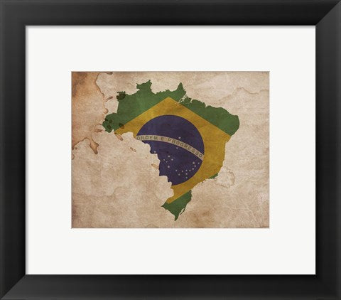 Map with Flag Overlay Brazil by Color Me Happy