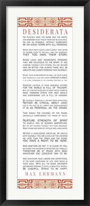 Desiderata Bus Roll Red Pattern by Quote Master