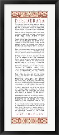 Desiderata Bus Roll Red Pattern by Quote Master