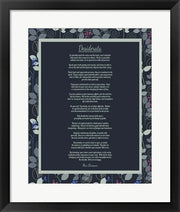 Desiderata Leaf Pattern Frame Dark by Quote Master
