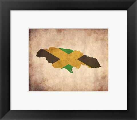 Map with Flag Overlay Jamaica by Color Me Happy