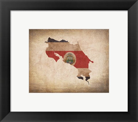 Map with Flag Overlay Costa Rica by Color Me Happy