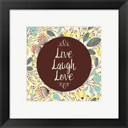 Live Laugh Love Retro Floral White by Color Me Happy