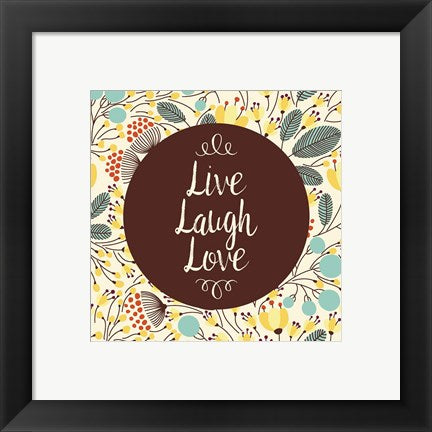 Live Laugh Love Retro Floral White by Color Me Happy