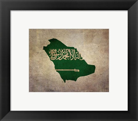 Map with Flag Overlay Saudi Arabia by Take Me Away