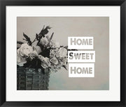 Home Sweet Home Flower Basket Black and White by Color Me Happy