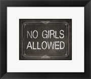 No Girls Allowed Chalkboard Background by Color Me Happy