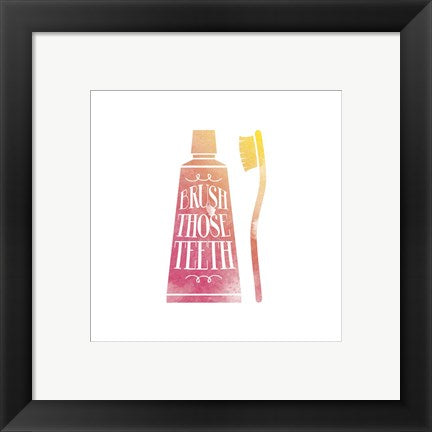 Brush Those Teeth Watercolor Silhouette by Color Me Happy