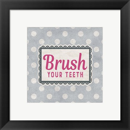 Brush Your Teeth Gray Pattern by Color Me Happy