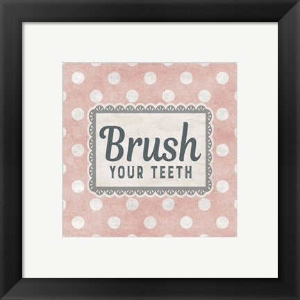 Brush Your Teeth Pink Pattern by Color Me Happy