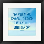 Simple Smile - Mother Teresa Quote (Blue) by Quote Master