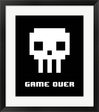 Game Over  - White Skull by Color Me Happy