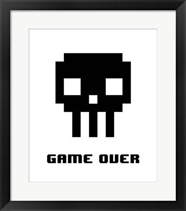 Game Over  - Black Skull by Color Me Happy