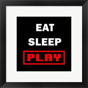 Eat Sleep Play - Black with Red Text by Color Me Happy