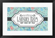 Laundry Room Sign Green Pattern by Color Me Happy