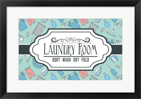 Laundry Room Sign Green Pattern by Color Me Happy